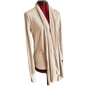 Three Dots Womens Cardigan Sweater Cotton Modal Gray Drape Open Front Size Large